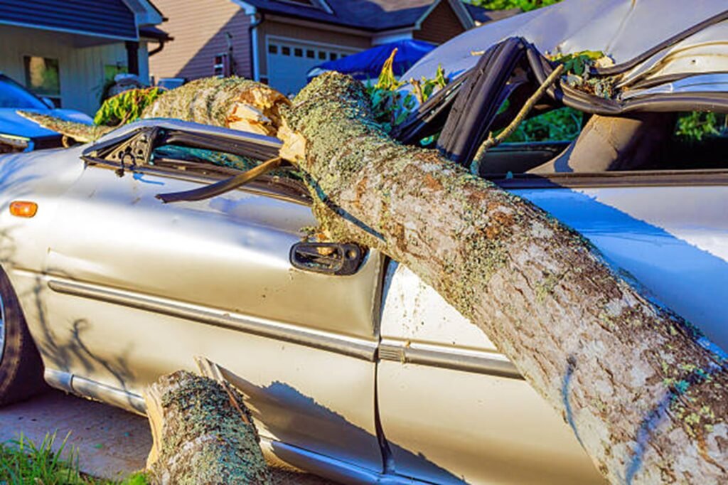 Storm damage cleanup, removing fallen trees and debris after severe weather in Bay Village, OH
